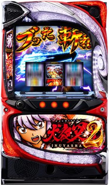 犬夜叉2 スロットのメインビジュアル。犬夜叉と奈落の激しいバトルシーンを再現した迫力あるスマスロ演出。